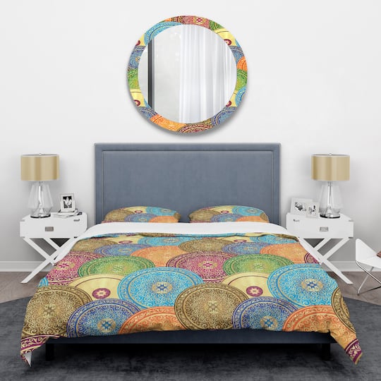 Designart 'Circular Retro Design IV' Mid-Century Duvet Cover Set
